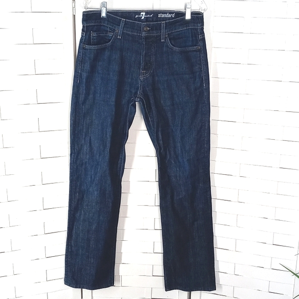 7 For All Mankind Fly Button Dark Denim Standard Jeans